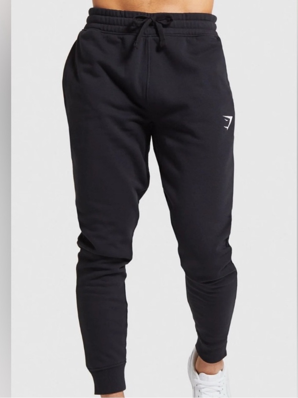Gymshark Black Jogger Sweatpants with White Logo